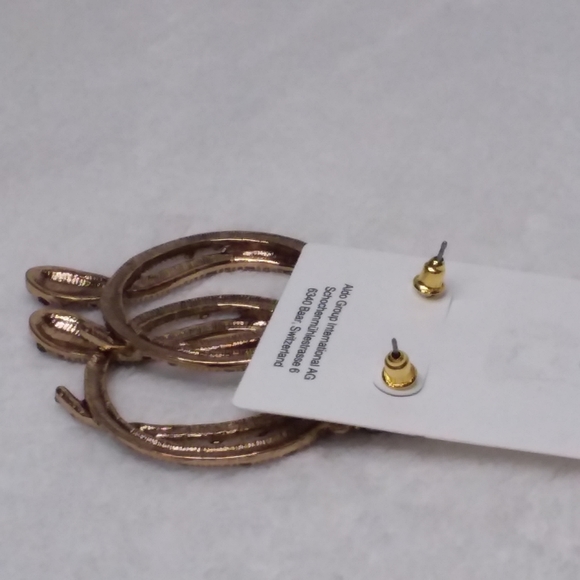 Dangle Snake Pierce Earrings Gold Tone Aldo - Picture 4 of 4